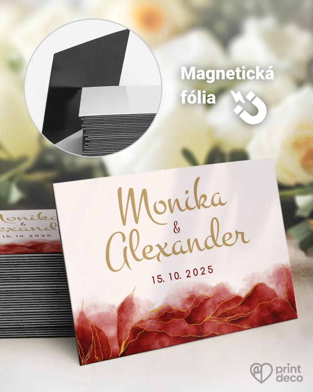 Svadobné magnetky - Abstrakt IV. Bordová