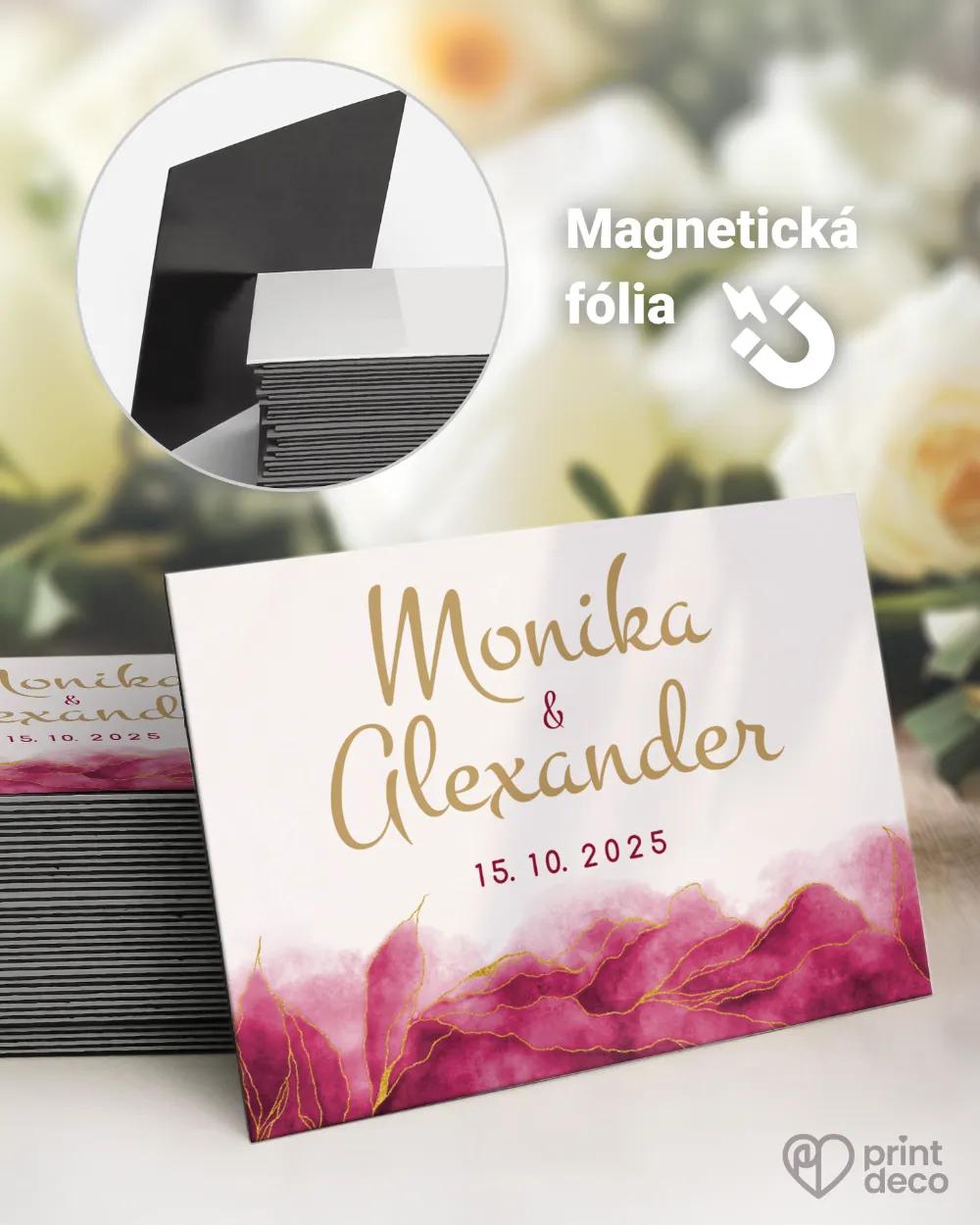 Svadobné magnetky - Abstrakt IV. Ružová