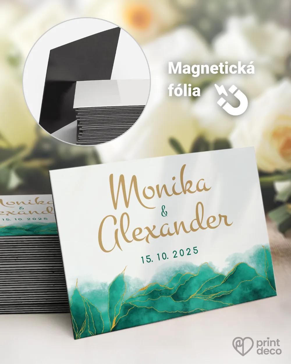 Svadobné magnetky - Abstrakt IV. Smaragdová