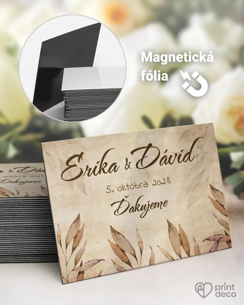 Svadobné magnetky - Vintage Listy