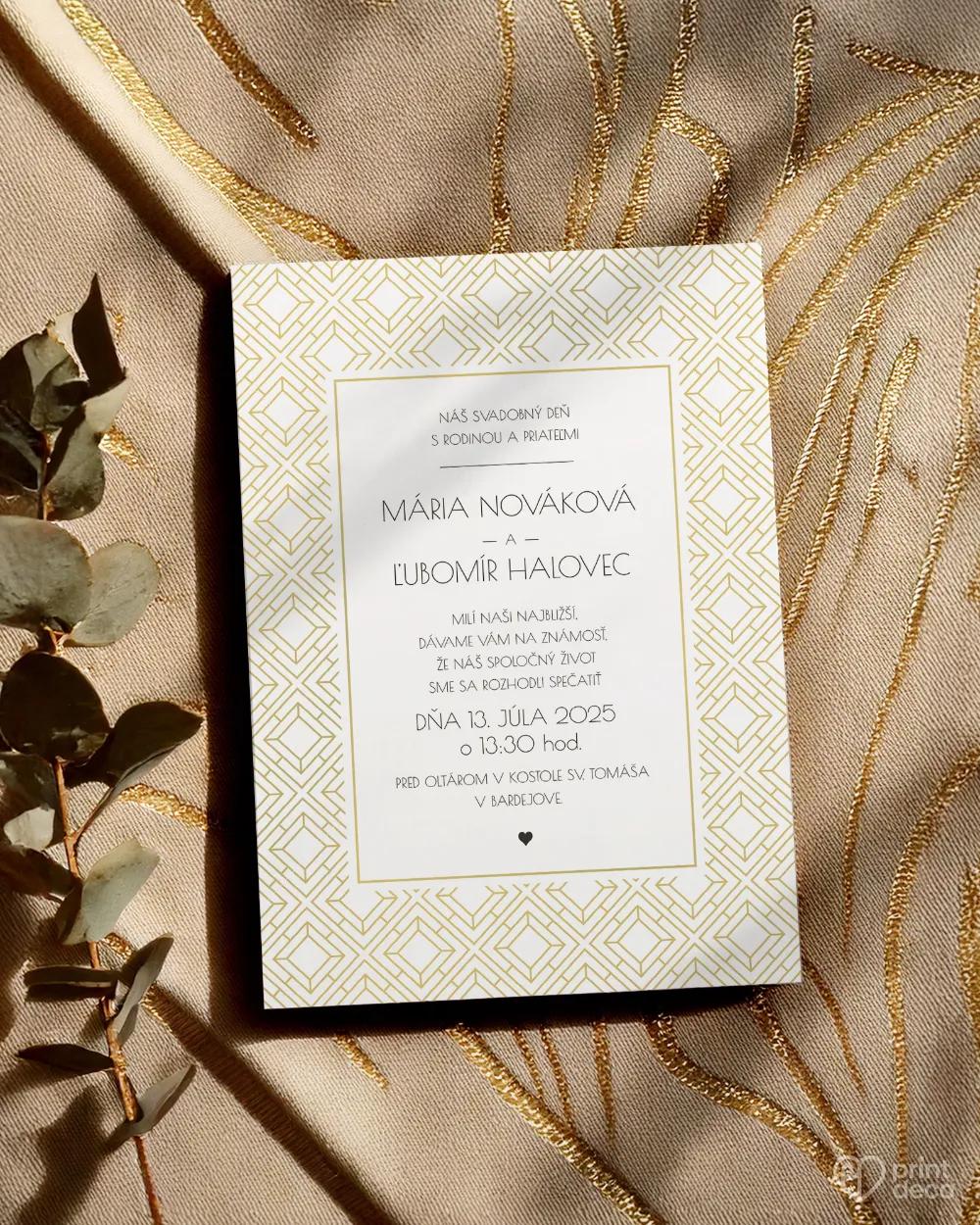 Svadobné oznámenia - Art Deco I. 1/2