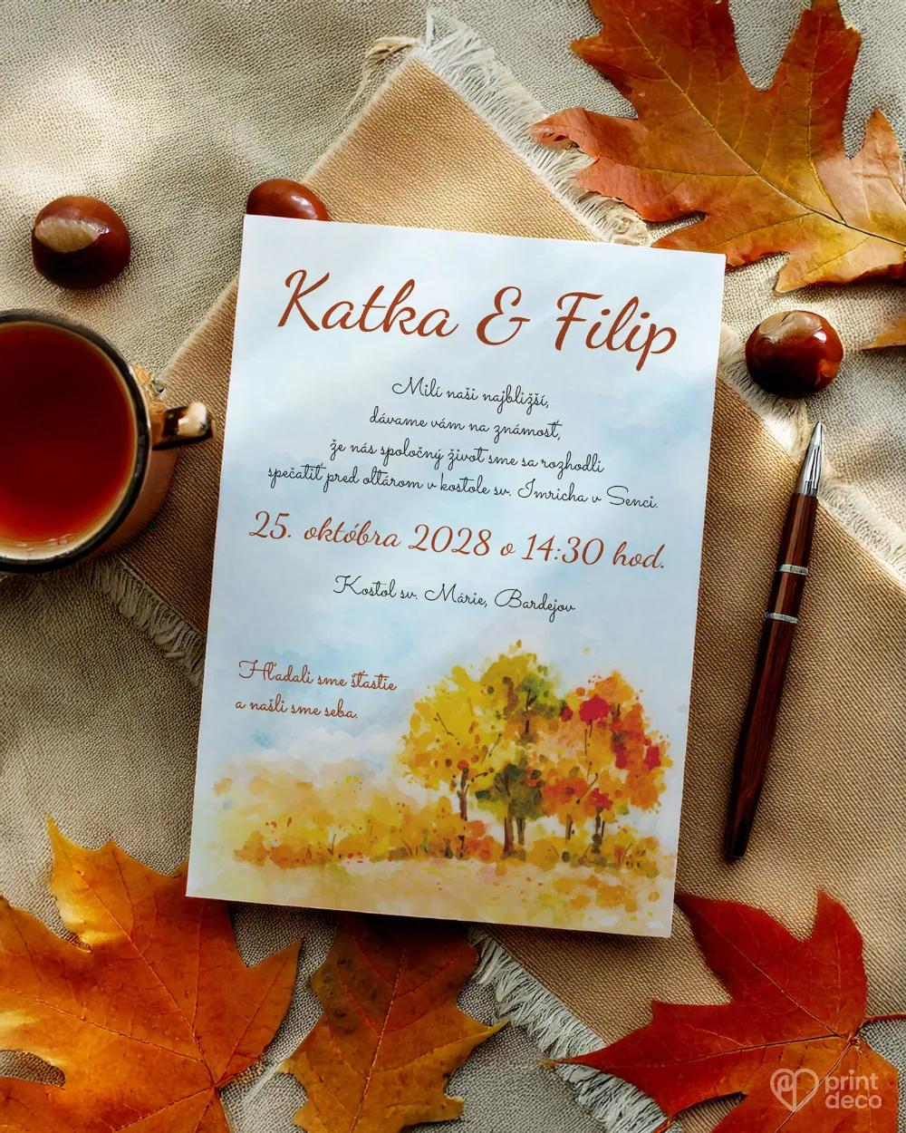 Svadobné oznámenia - Jeseň II. 1/2