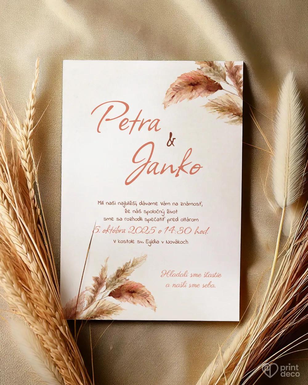 Svadobné oznámenia - Bohem II. 1/2