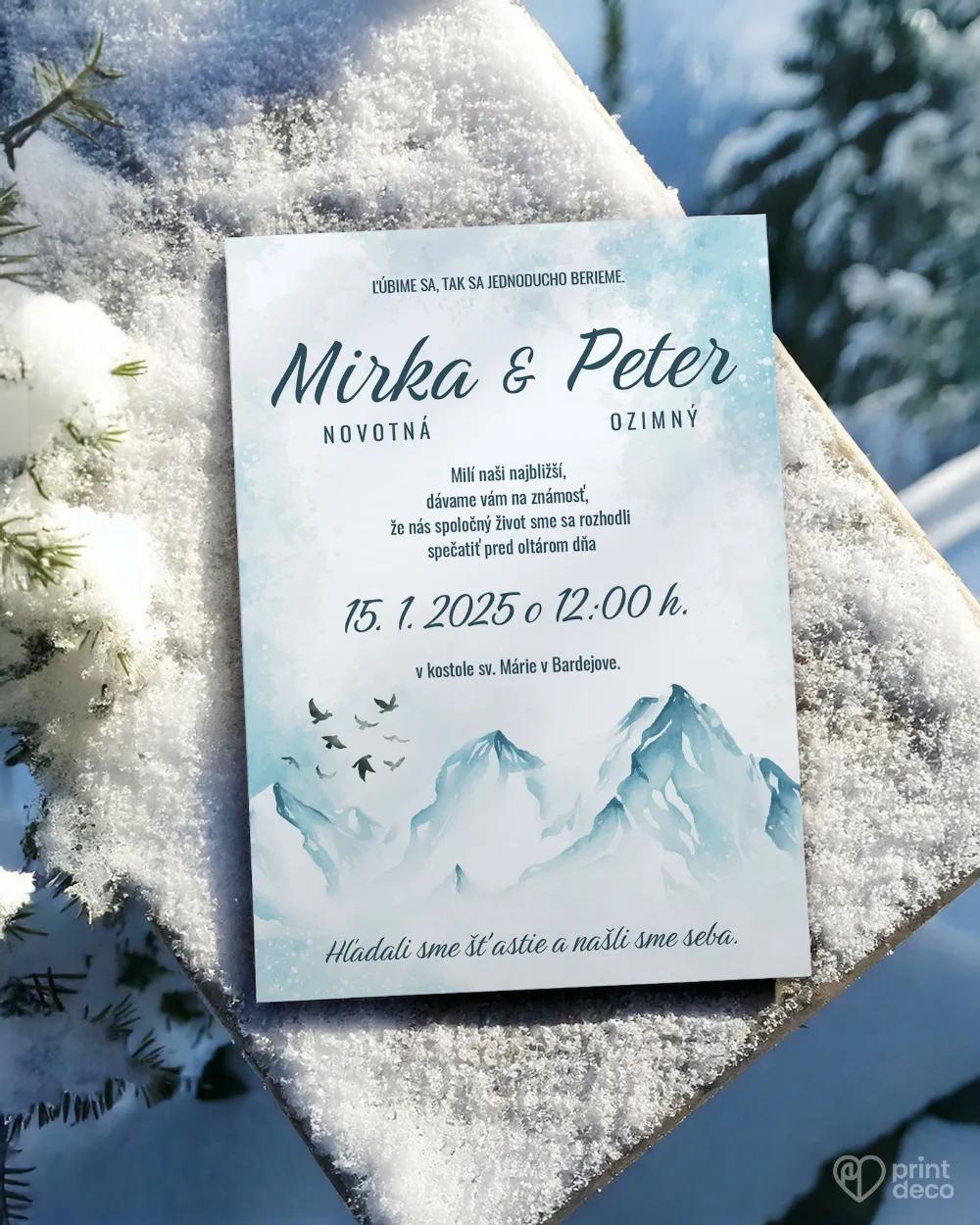 Svadobné oznámenia - Zimná krajina II. 1/2