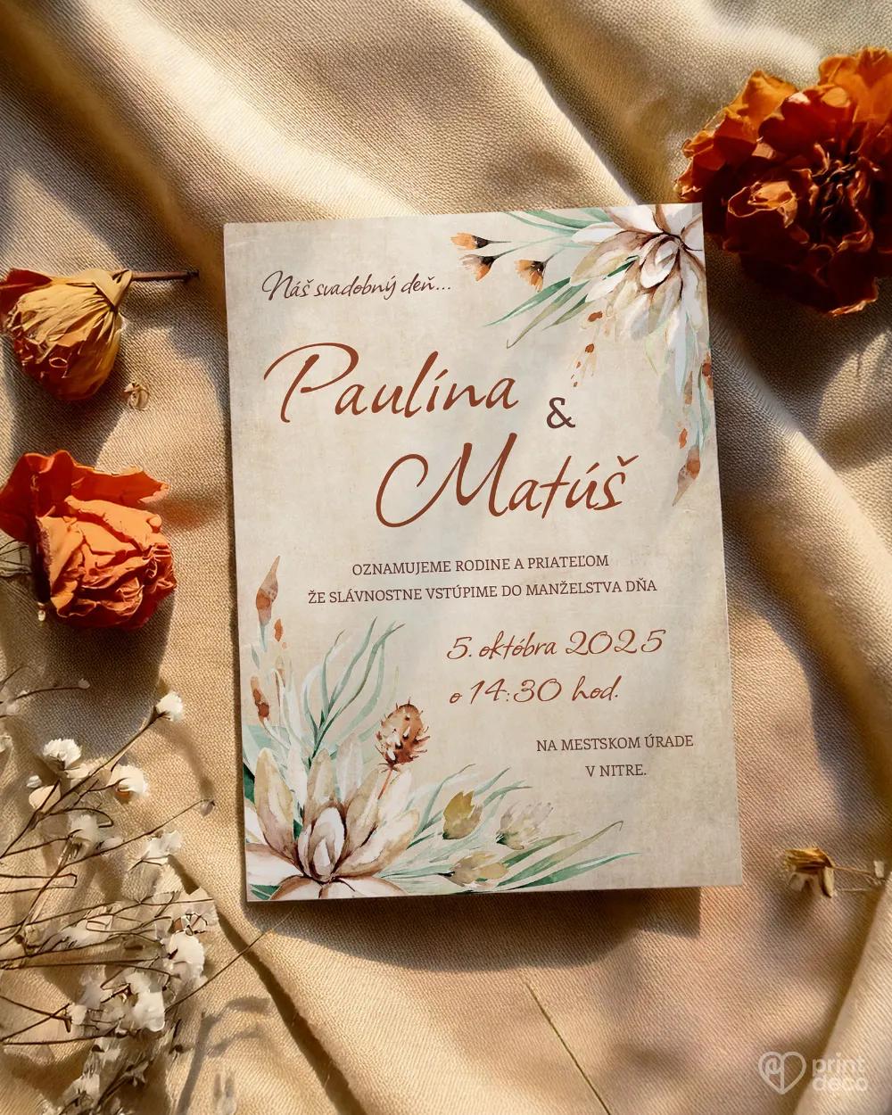 Svadobné oznámenia - Savana II. 1/2