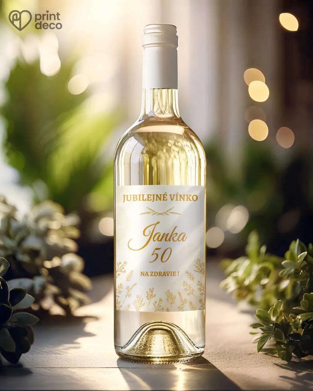 Etikety na fľaše Zlaté kvety 02 1/2