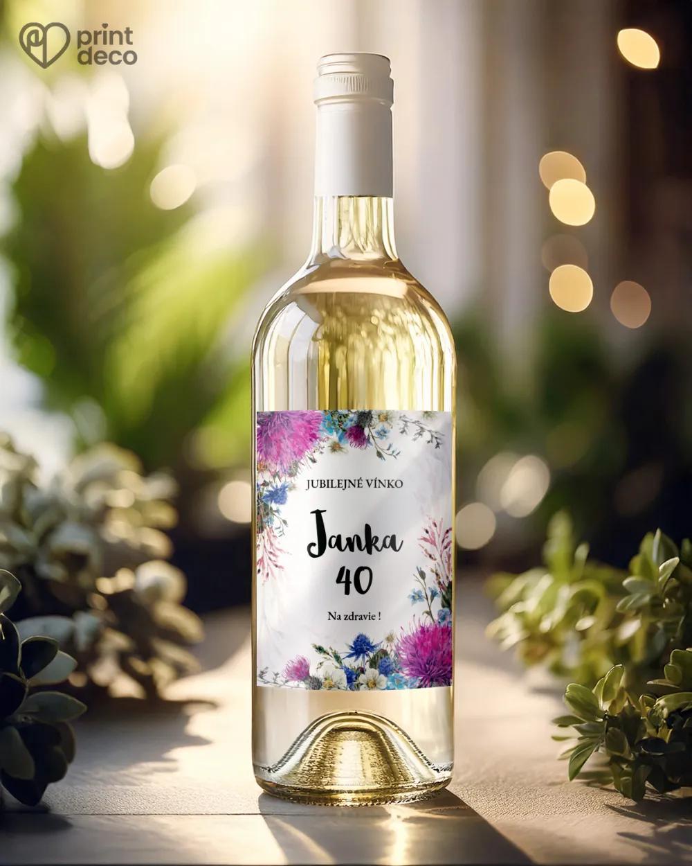 Etikety na fľaše Poľné kvety 02 1/2