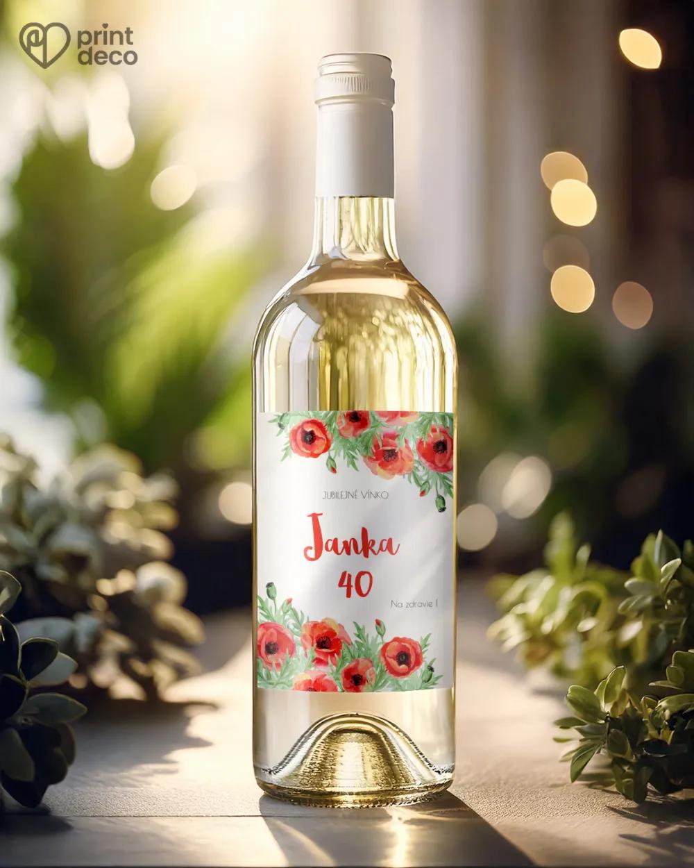 Etikety na fľaše Poľné maky 01 1/2