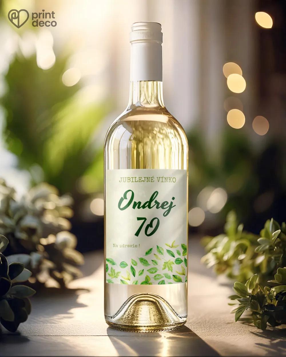 Etikety na fľaše Zelené listy 1/2