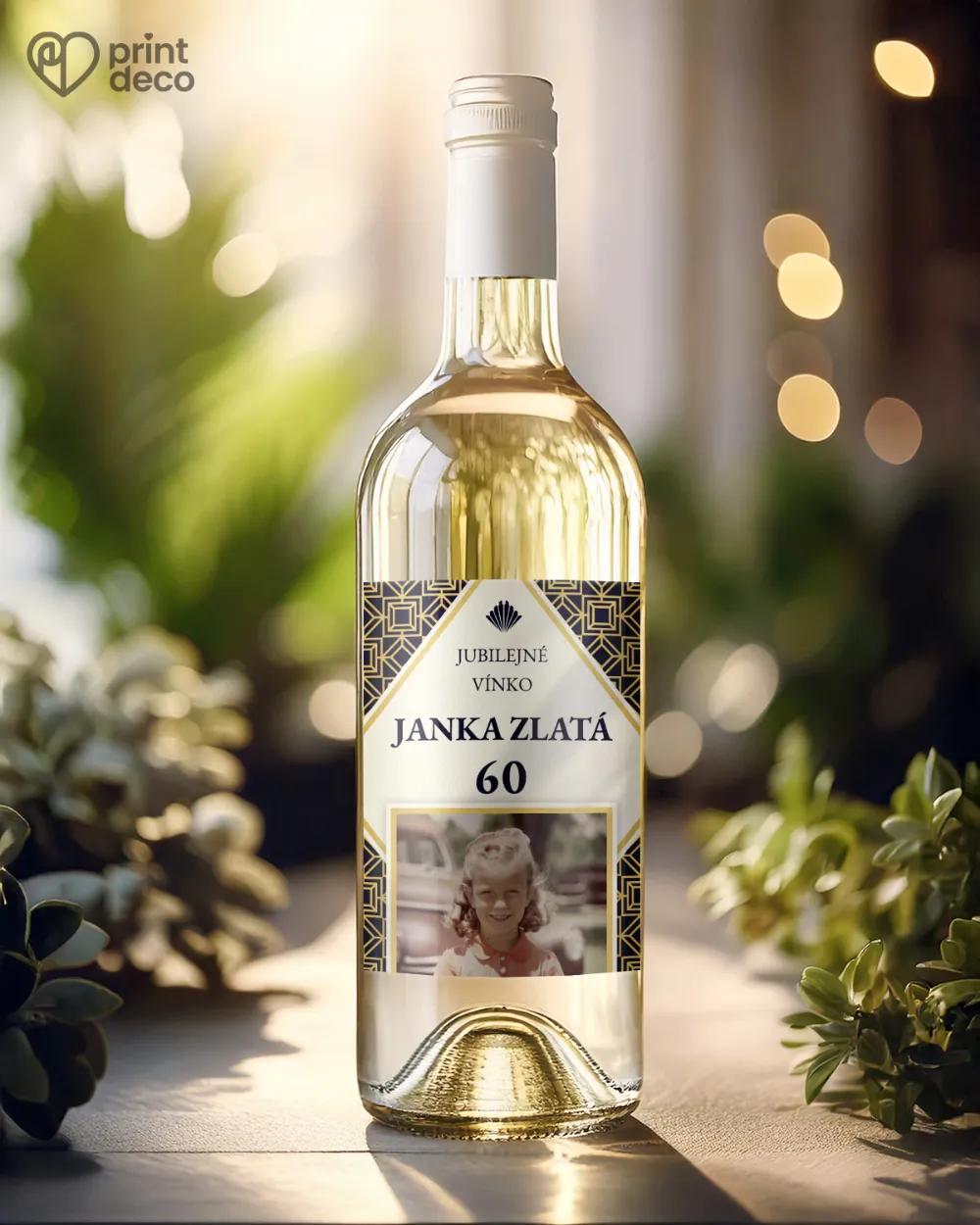 Etikety na fľaše Art Deco s fotkou 02 1/2