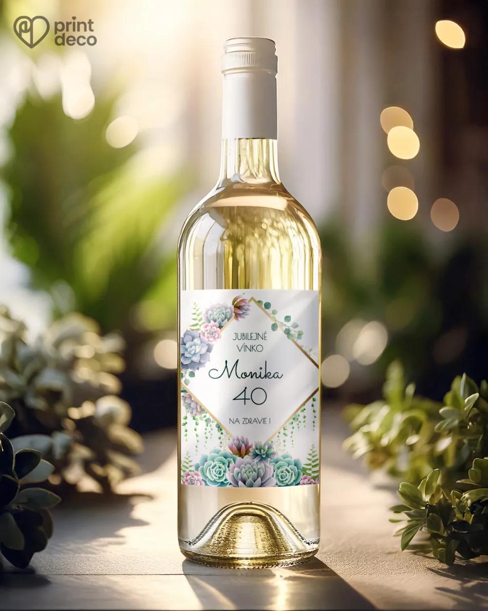 Etikety na fľaše Sukulenty 1/2