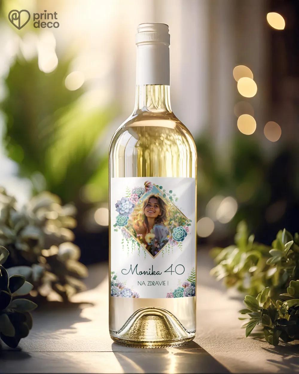 Etikety na fľaše Sukulenty s fotkou 1/2