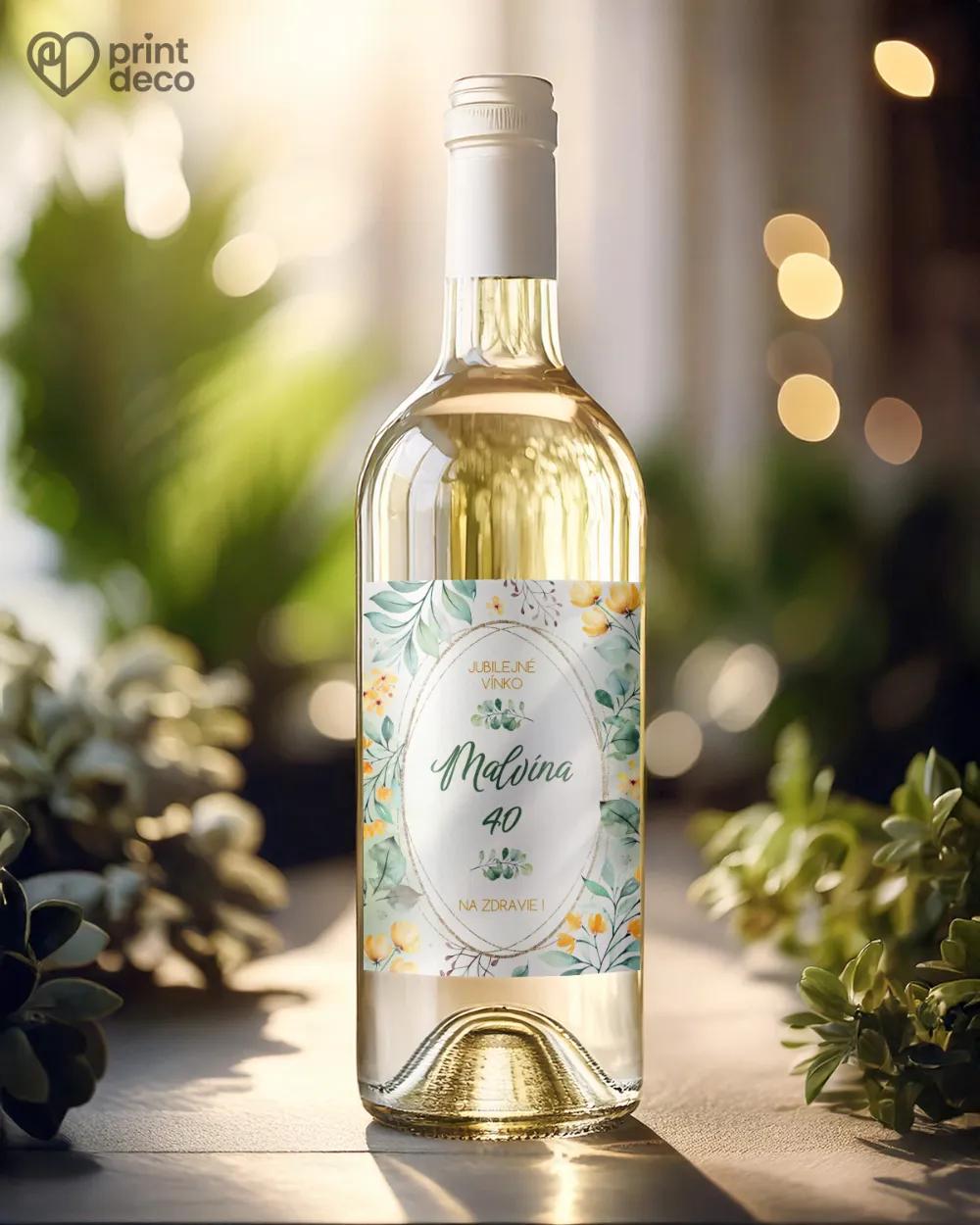 Etikety na fľaše Žlté kvietky 1/2