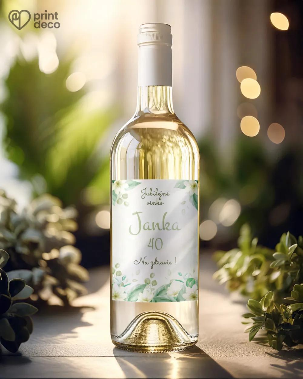 Etikety na fľaše Biele kvietky 1/2