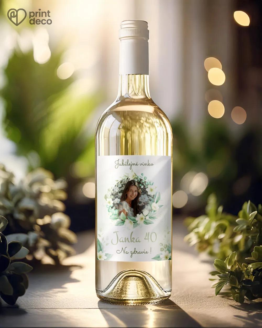 Etikety na fľaše Biele kvietky s fotkou 1/2