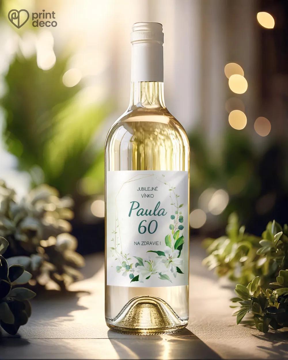 Etikety na fľaše Biele ľalie 1/2