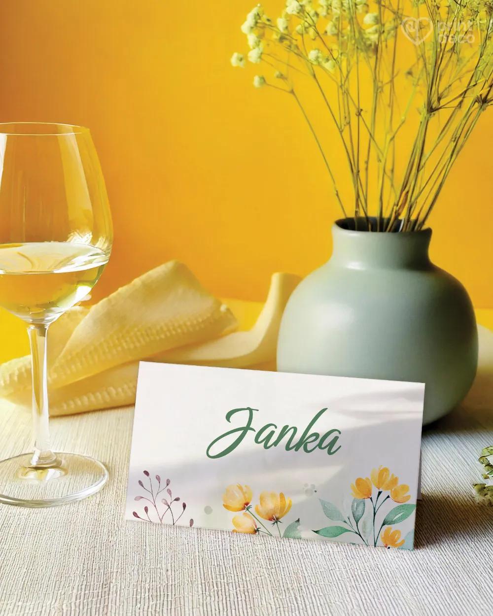 Menovky na oslavu Žlté kvietky