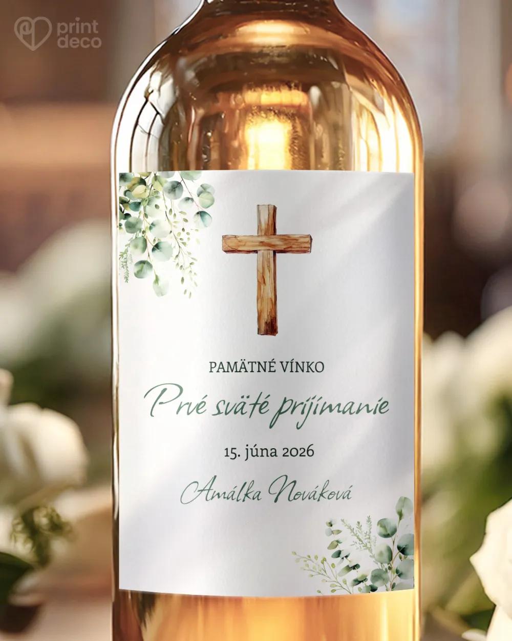 Etikety na víno a pálenku zo sviatosti krstu, prijímania, konfirmácie - motív 24