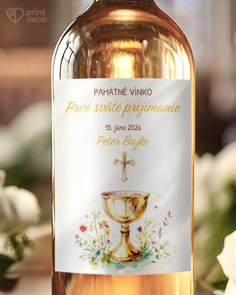 Etikety na víno a pálenku zo sviatosti krstu, prijímania, konfirmácie - motív 37