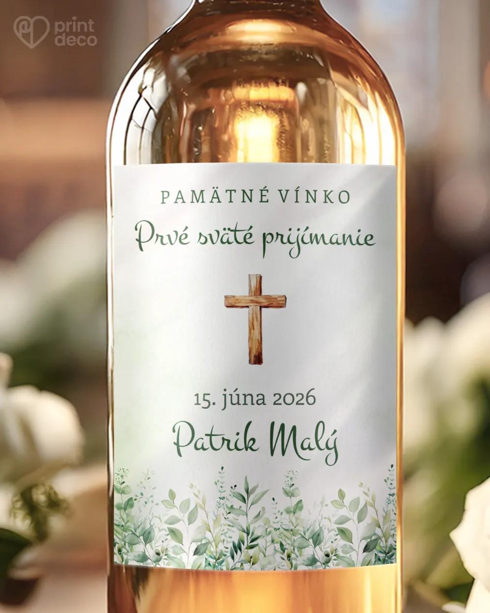 Etikety na víno a pálenku zo sviatosti krstu, prijímania, konfirmácie - motív 43