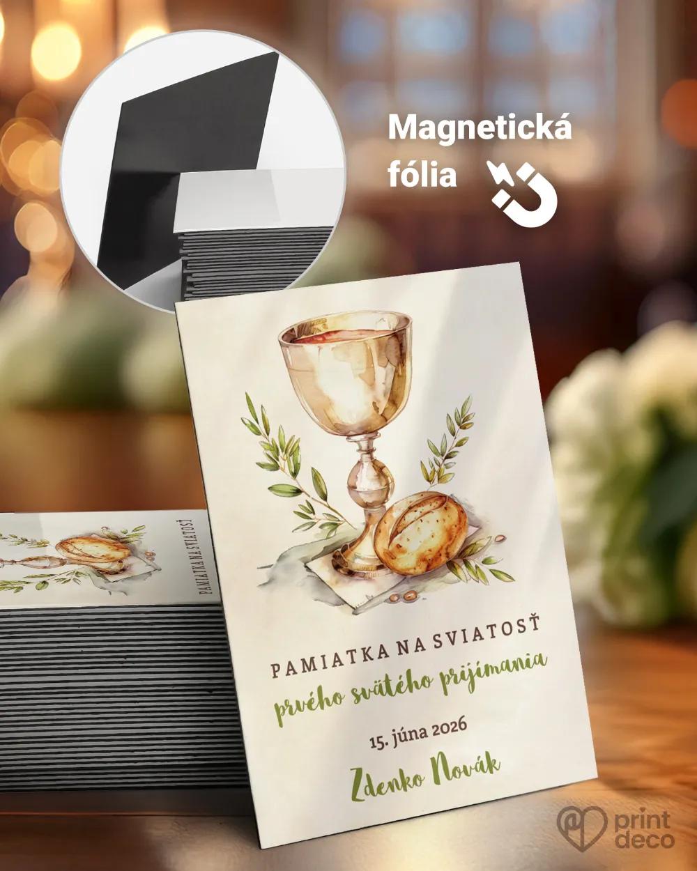 Pamätné magnetky zo sviatosti krstu, prijímania, konfirmácie - motív 50