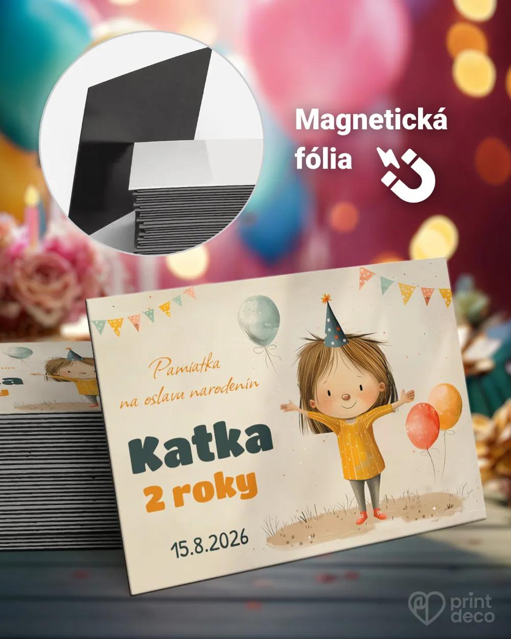 Pamätné magnetky z oslavy obdĺžnik - Kreslené dievčatko
