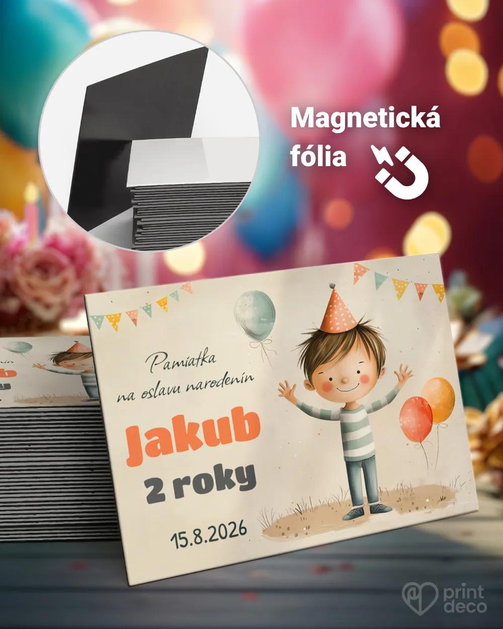 Pamätné magnetky z oslavy obdĺžnik - Kreslený chlapček