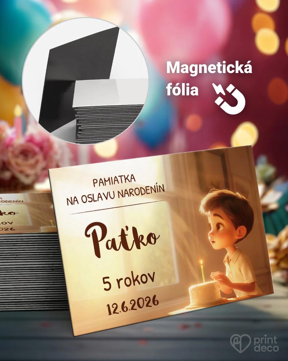 Pamätné magnetky z oslavy obdĺžnik - Tortička chlapec