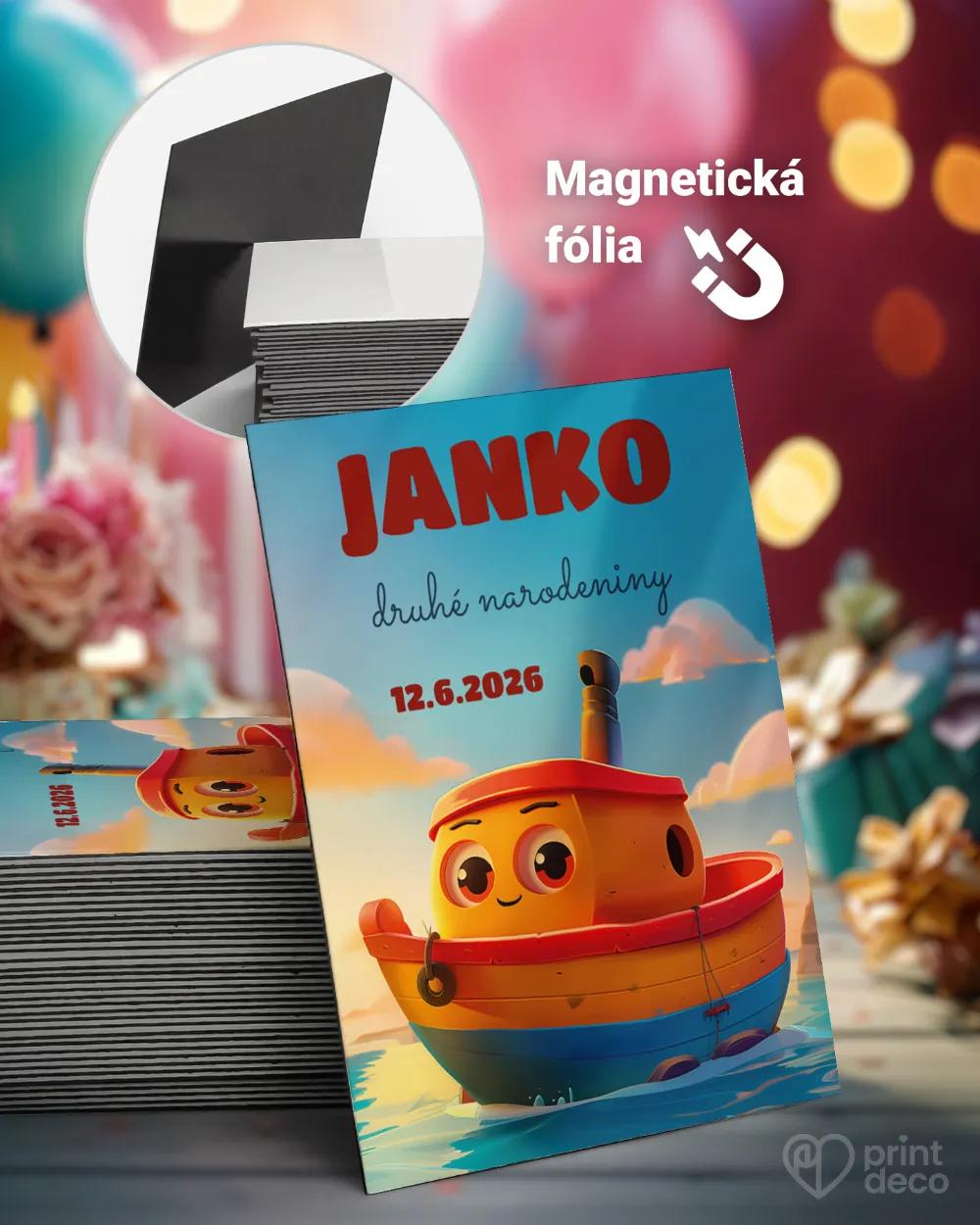 Pamätné magnetky z oslavy obdĺžnik - Loďka