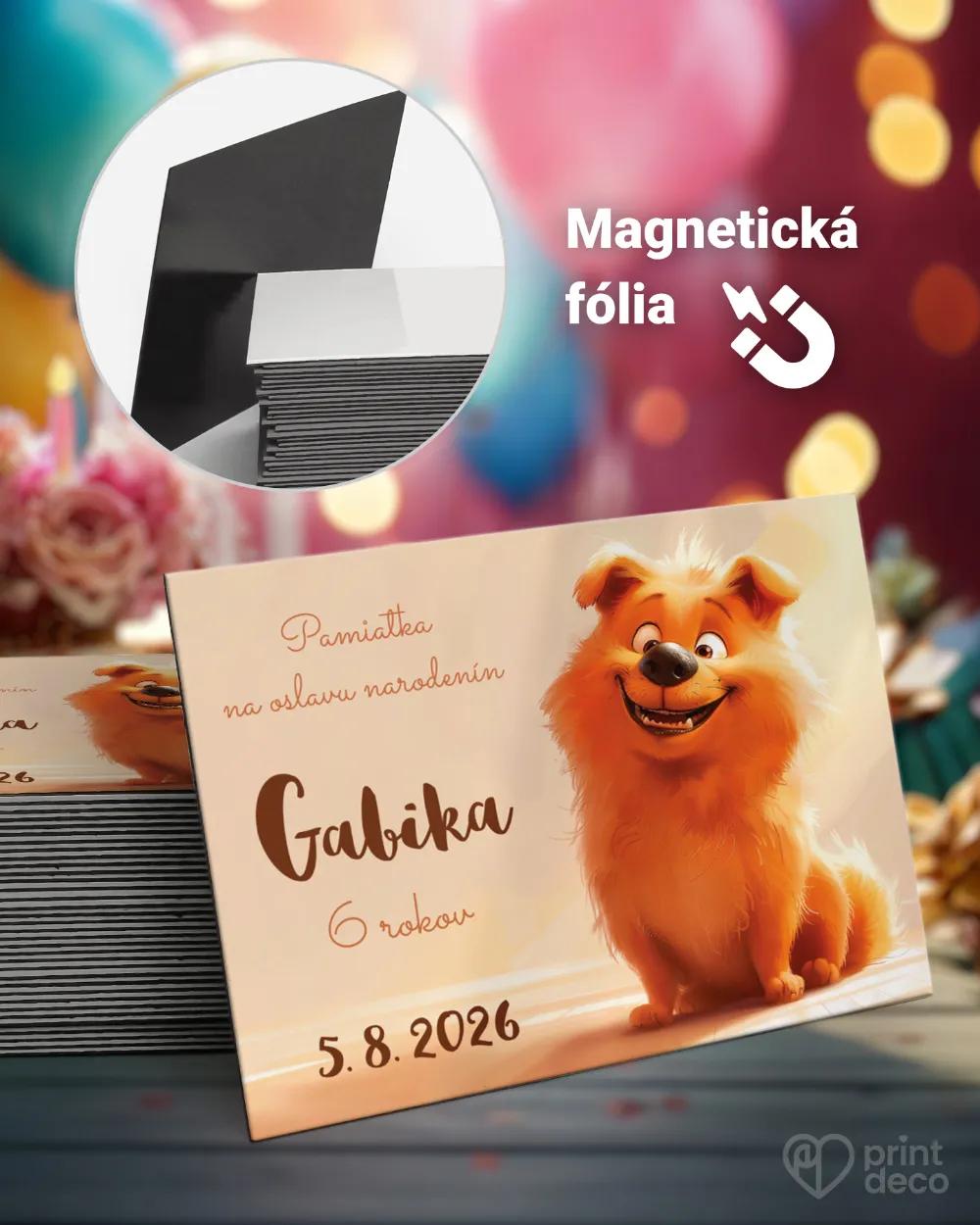 Pamätné magnetky z oslavy obdĺžnik - Veselý psík