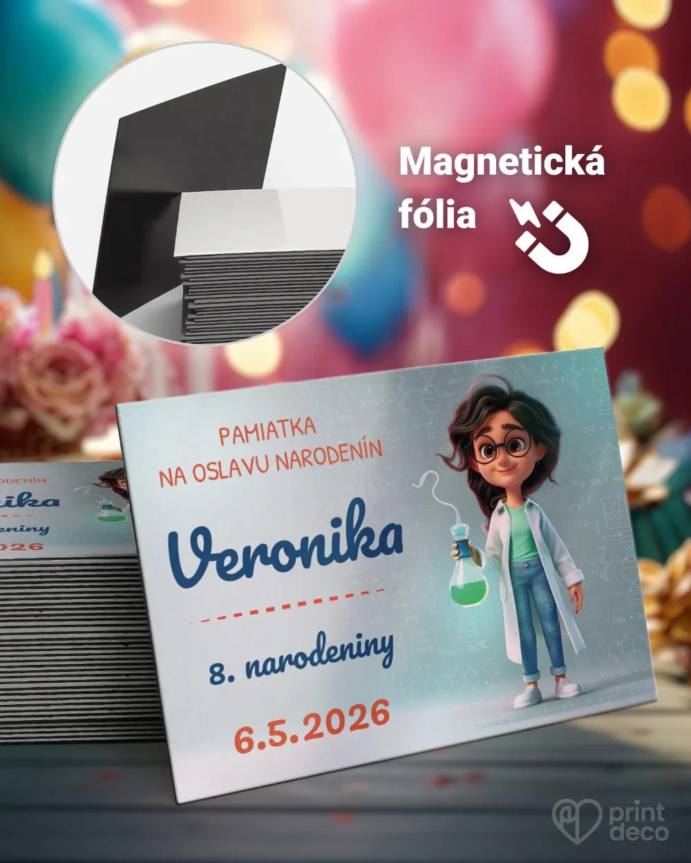 Pamätné magnetky z oslavy obdĺžnik - Malá vedkyňa