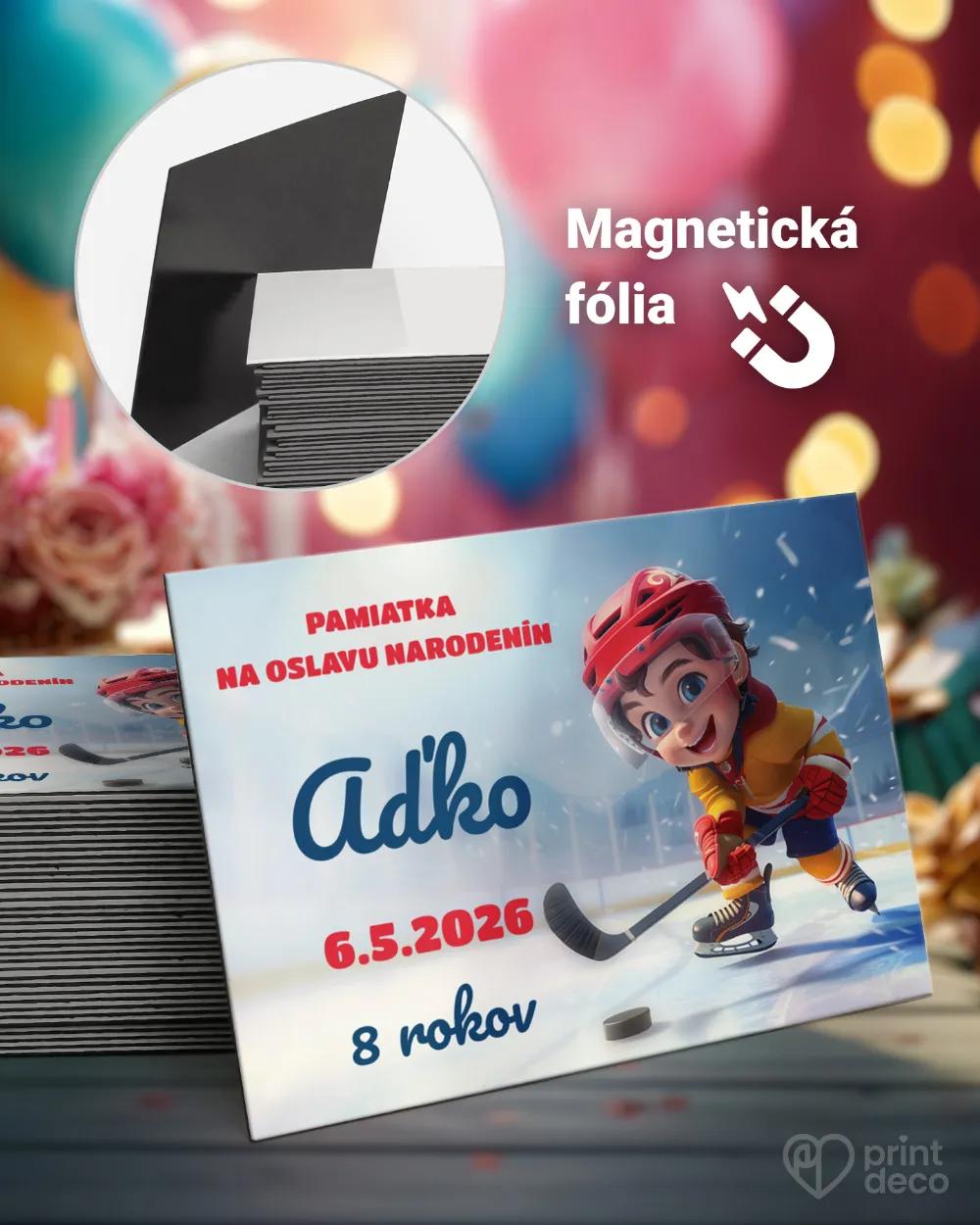Pamätné magnetky z oslavy obdĺžnik - Malý hokejista
