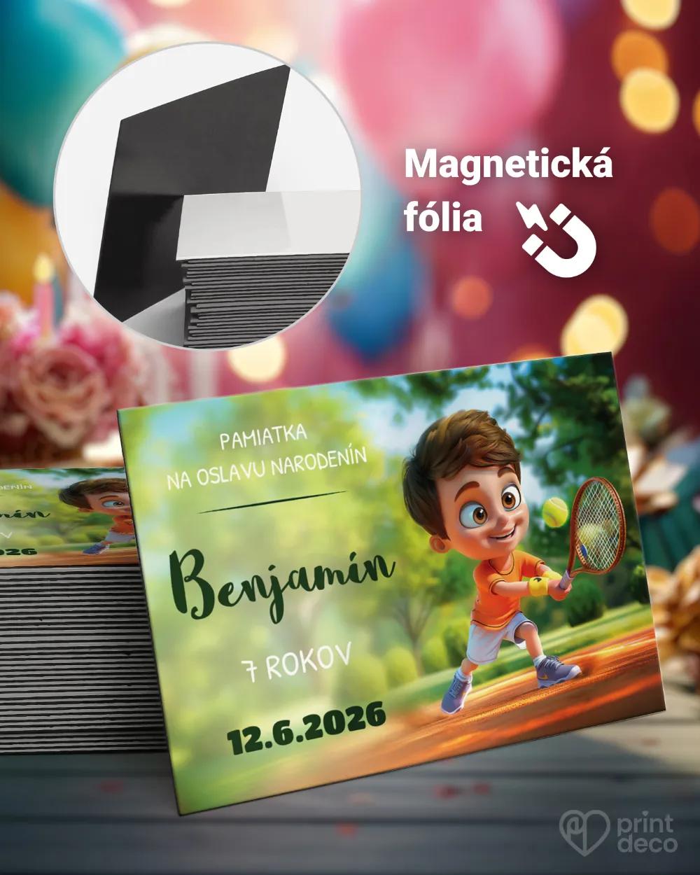 Pamätné magnetky z oslavy obdĺžnik - Malý tenista