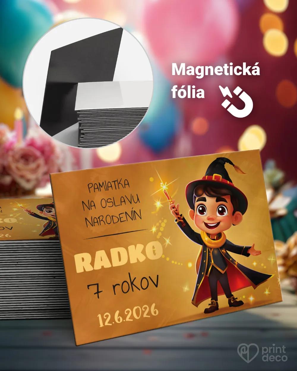 Pamätné magnetky z oslavy obdĺžnik - Malý kúzelník