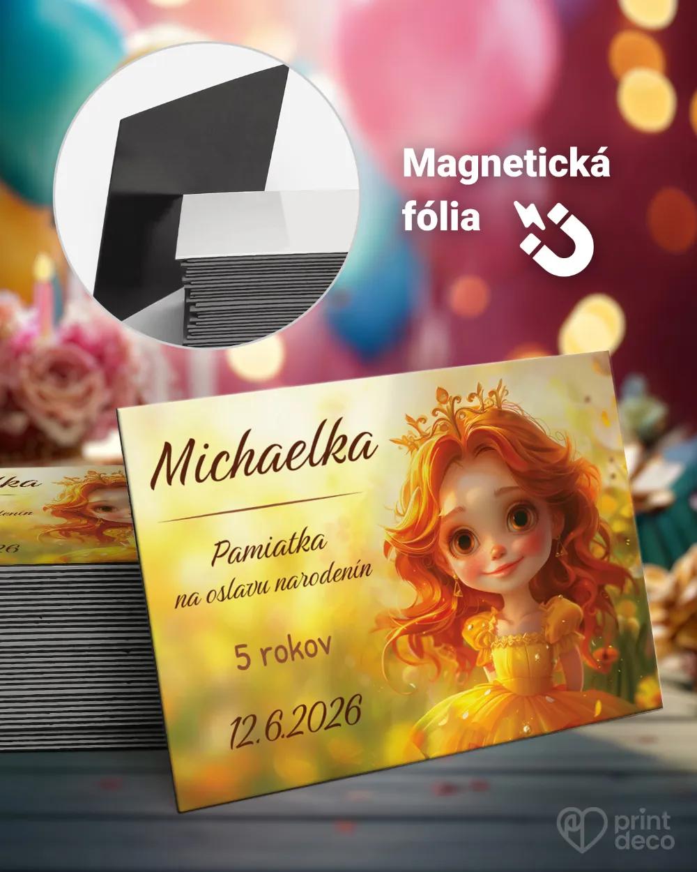 Pamätné magnetky z oslavy obdĺžnik - Zlatá princezná