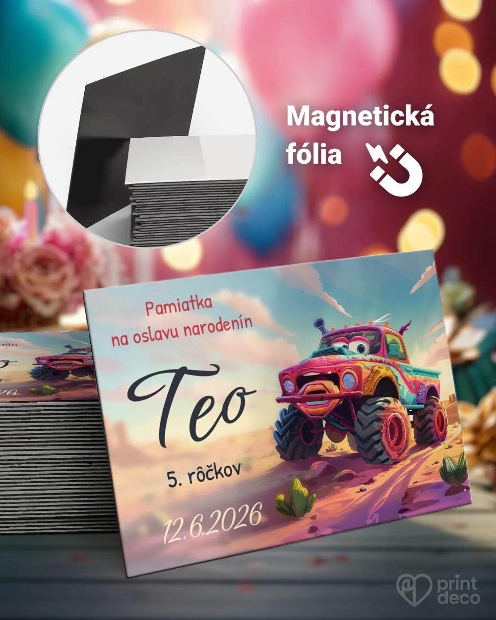 Pamätné magnetky z oslavy obdĺžnik - Monster Truck