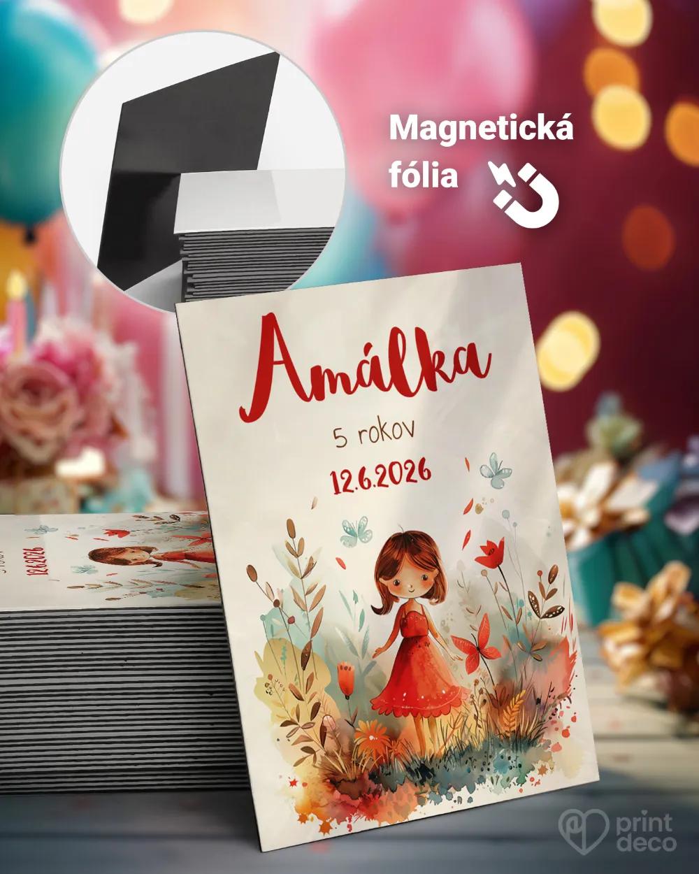 Pamätné magnetky z oslavy obdĺžnik - Červená víla