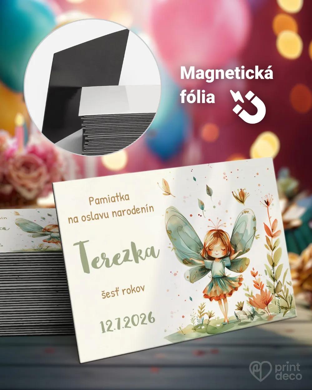 Pamätné magnetky z oslavy obdĺžnik - Motýlia víla