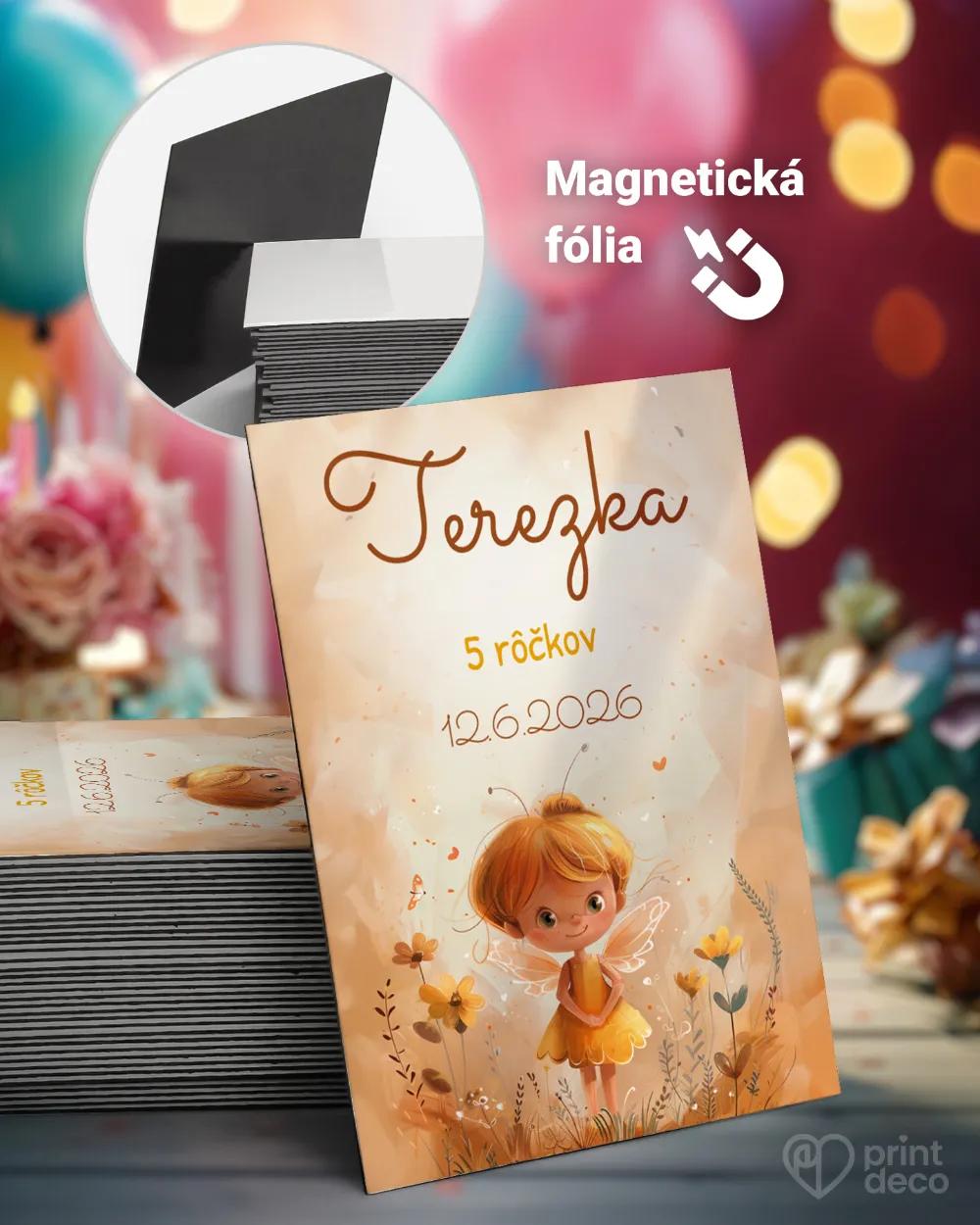Pamätné magnetky z oslavy obdĺžnik - Zlatá víla