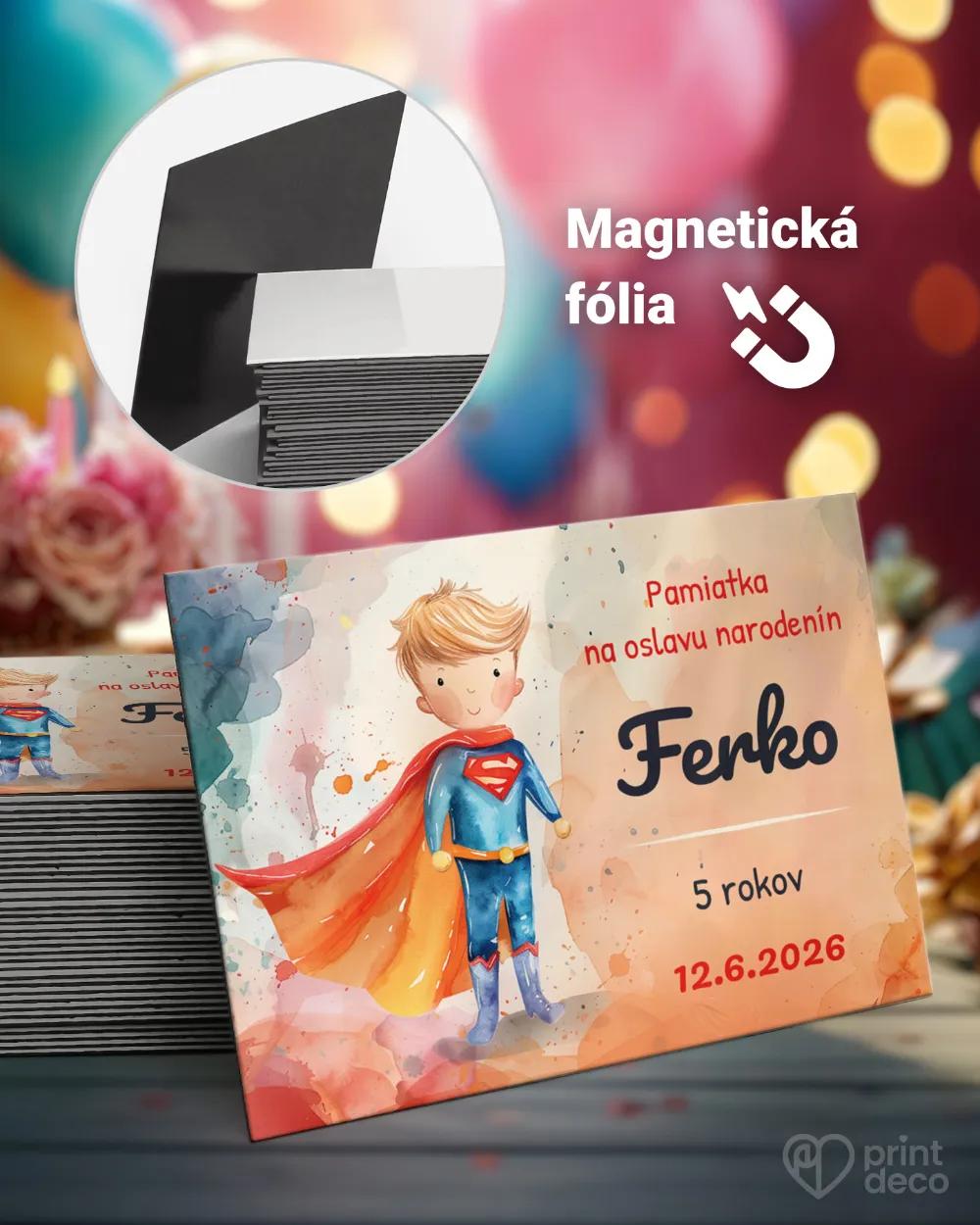 Pamätné magnetky z oslavy obdĺžnik - Superdeti chlapec