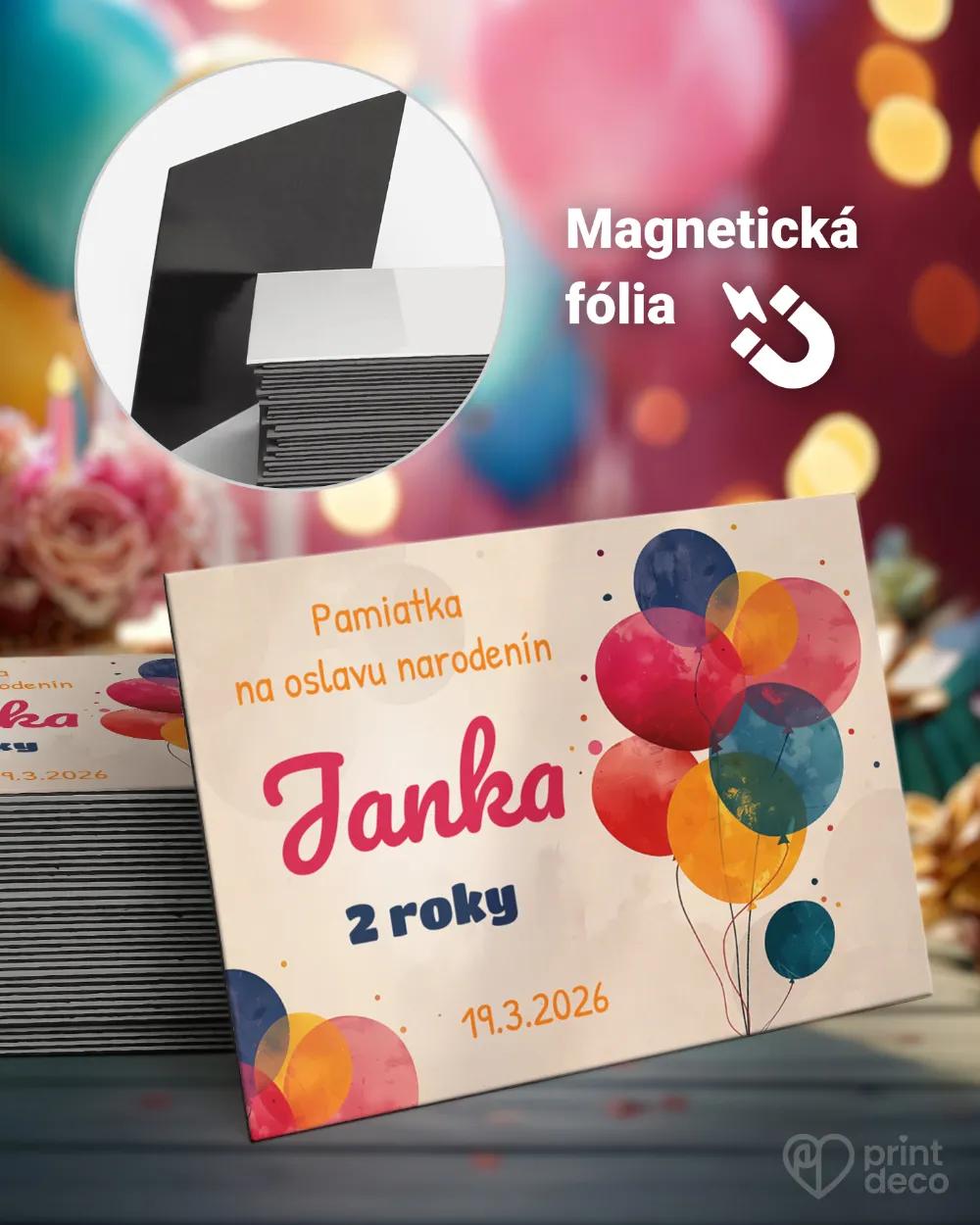 Pamätné magnetky z oslavy obdĺžnik - Kytica balónov