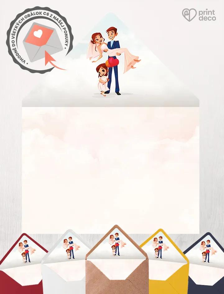 Vnútorná vložka do obálky - Zaľúbený pár 01 1/2