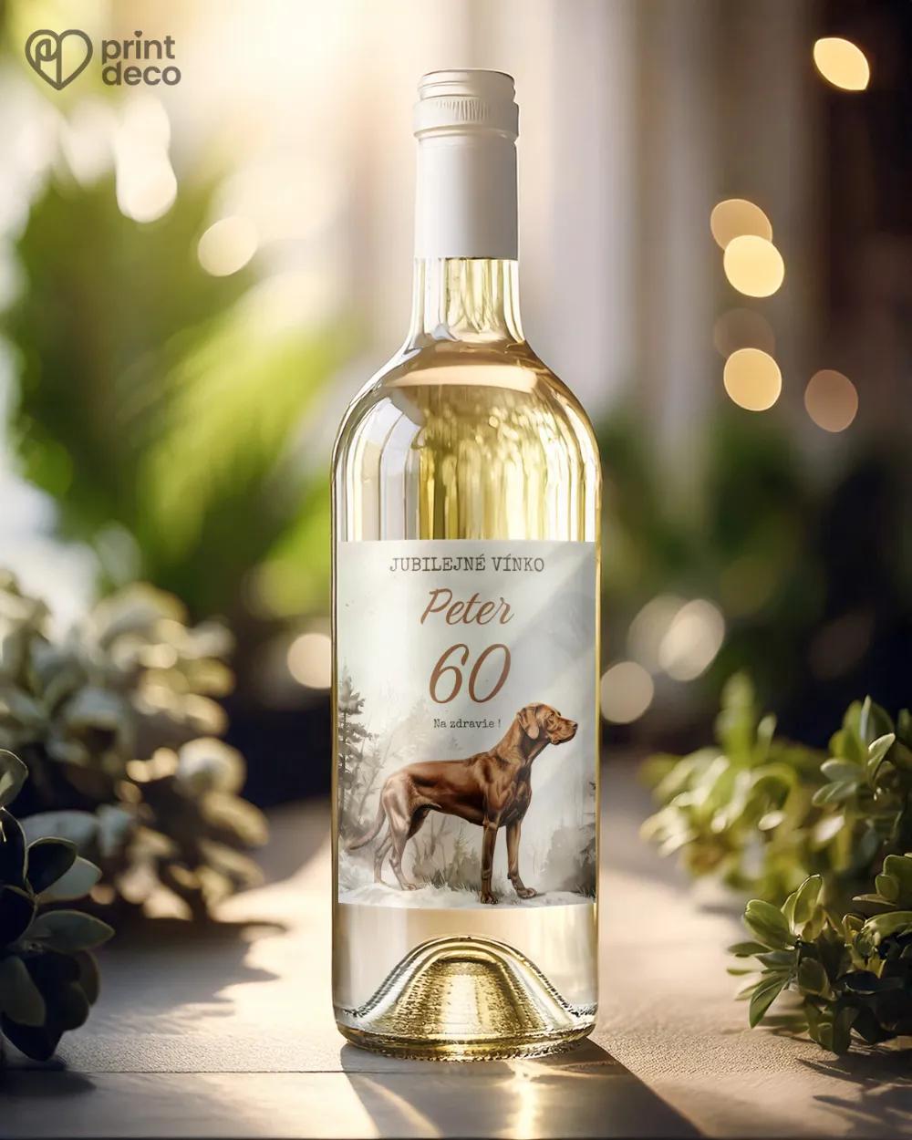 Etikety na fľaše Poľovný pes 02 1/2