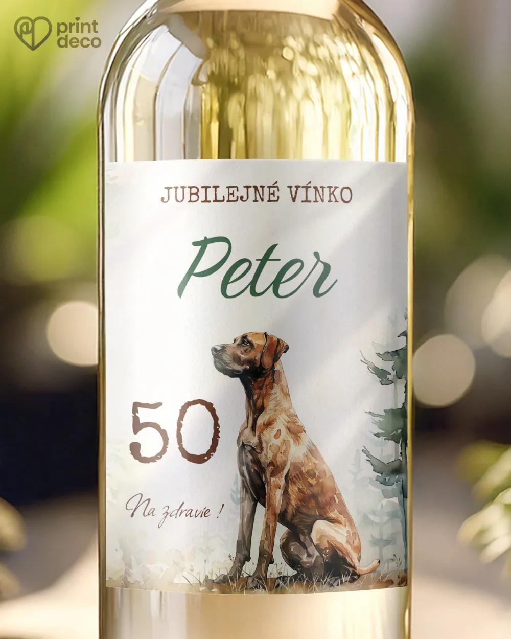 Etikety na fľaše Poľovný pes 03
