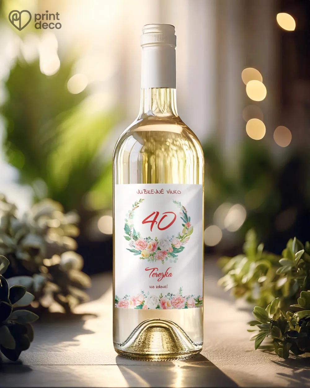 Etikety na fľaše Veniec kvetov 1/2