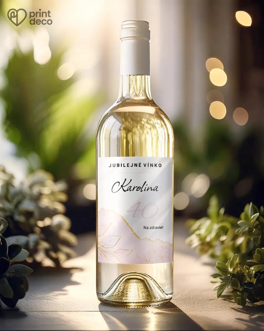 Etikety na fľaše Mramor s kvetmi 01 1/2