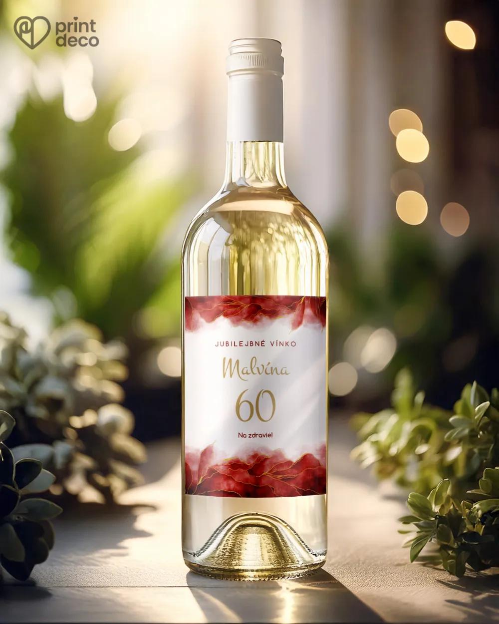 Etikety na fľaše Abstrakt 03 bordová 1/2