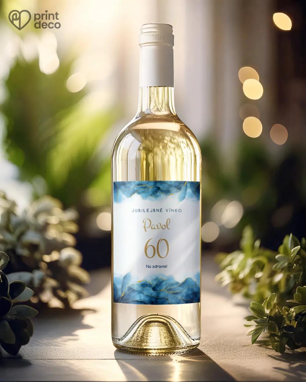 Etikety na fľaše Abstrakt 03 modrá 1/2