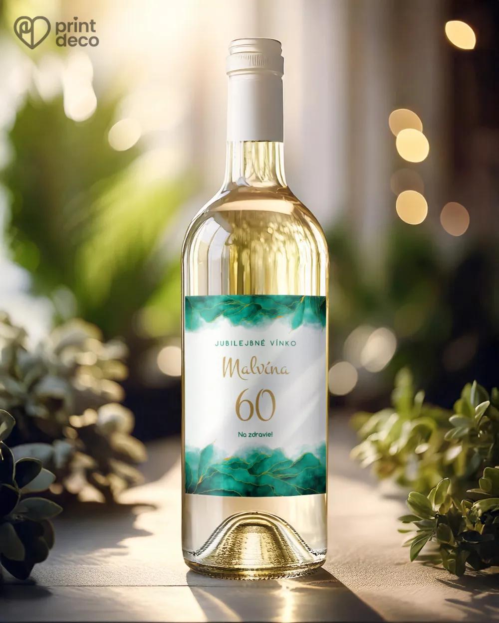 Etikety na fľaše Abstrakt 03 smaragdová 1/2