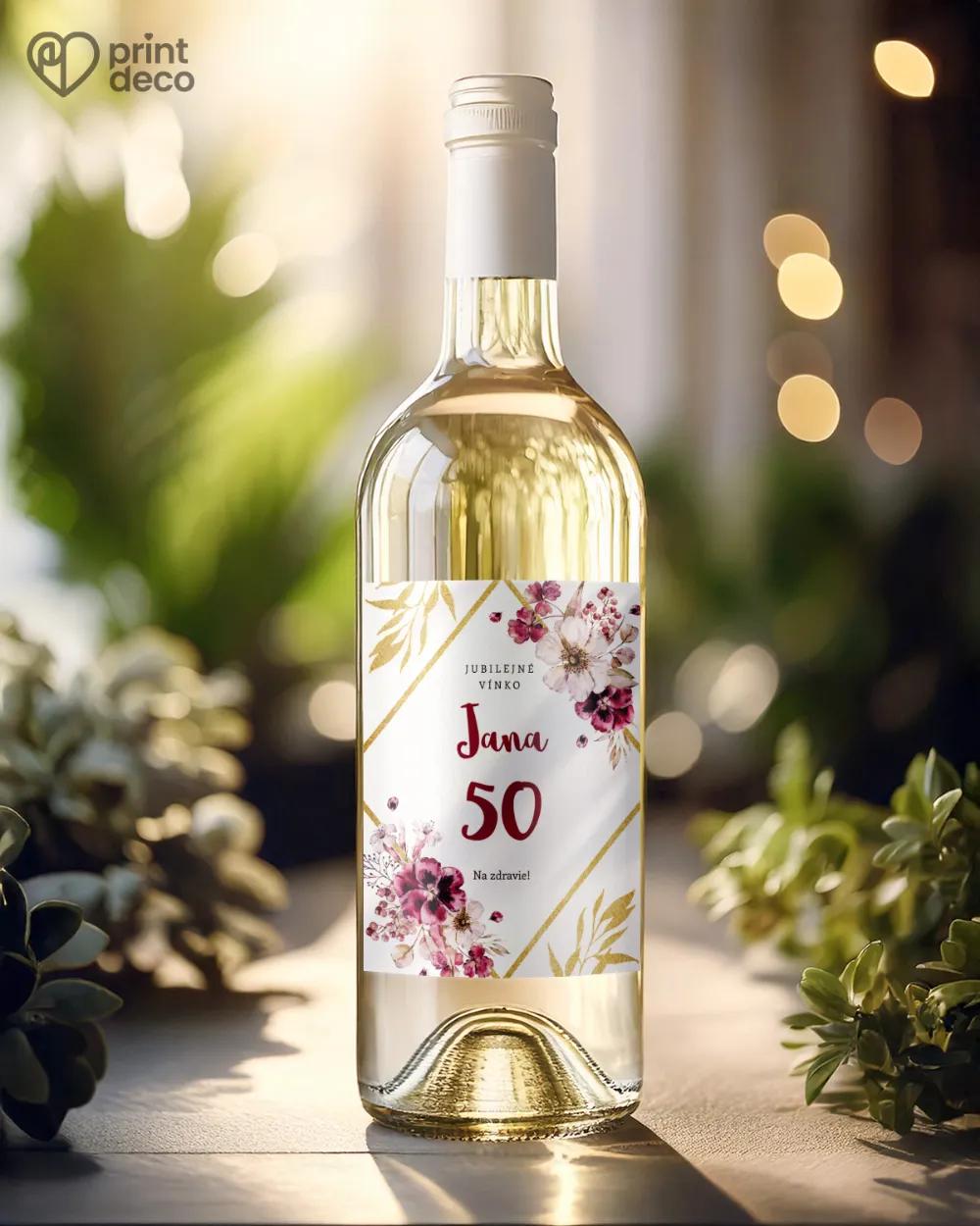 Etikety na fľaše Rozkvitnuté kvety 02 1/2